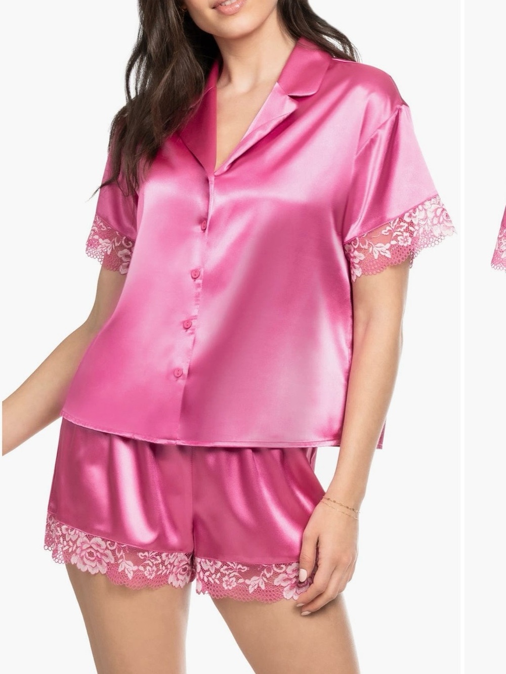 In Bloom by Jonquil Annalee
Lace Trim Satin Pajamas